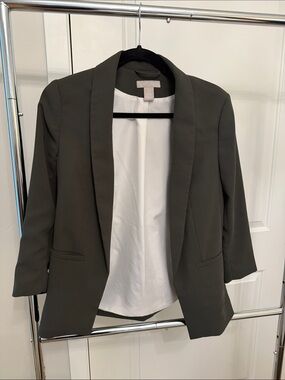 H&M Olive Green Open-Front Blazer